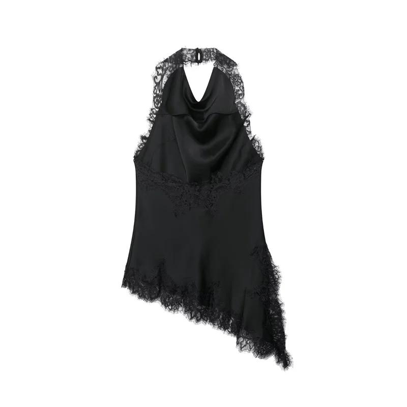 SEAME - Anne Backless Lace Top Black L