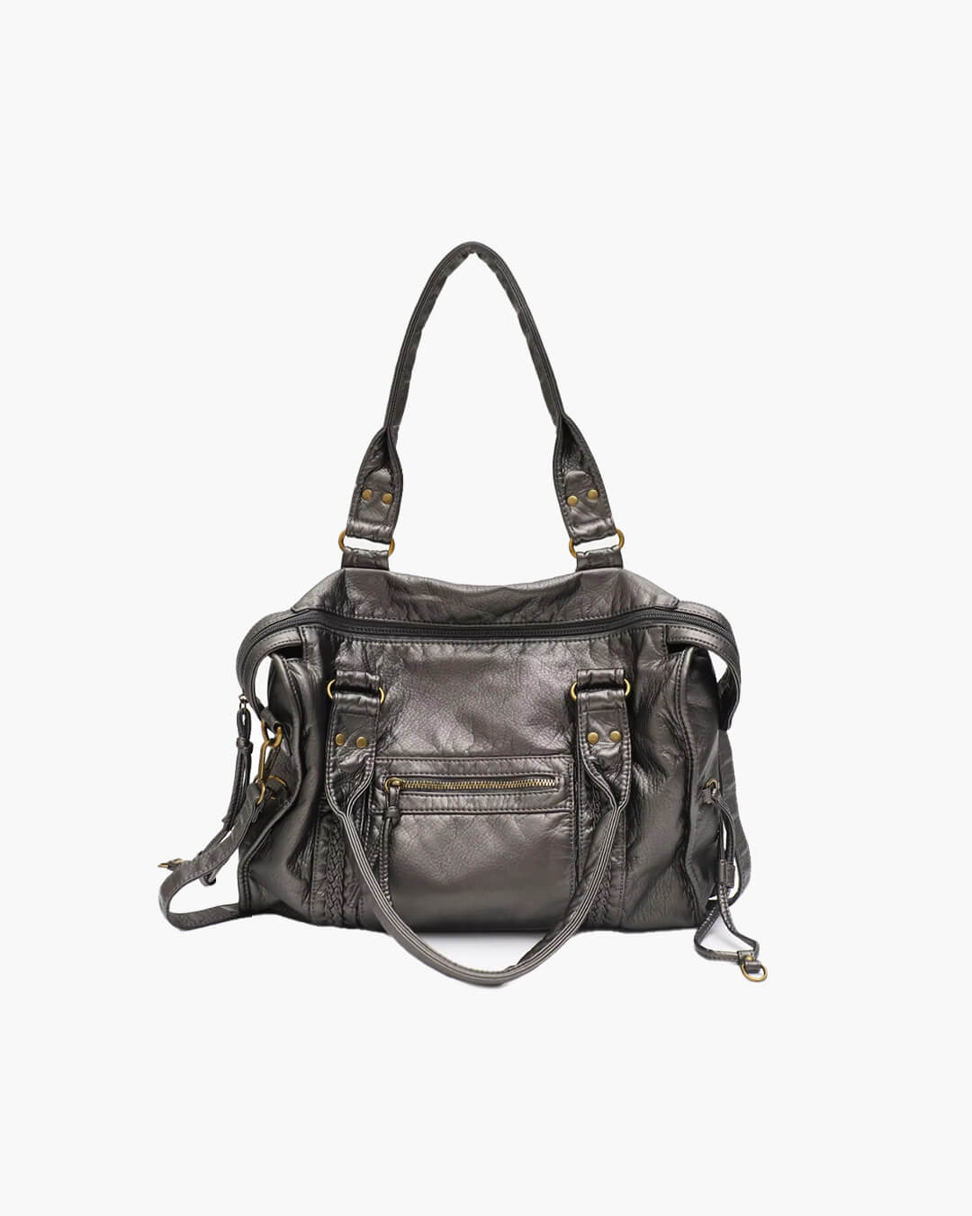 SEAME - Arabell Black Shoulder Bag for Women in High - Quality Vegan Leather, Stylish & Versatile Grey