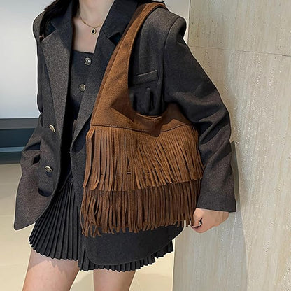 Amanda Schultertasche in Wildlederoptik