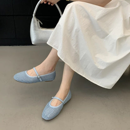Schwarze Ballerinas für Damen – Stilvolle, atmungsaktive Mesh-Ballerina-Pumps