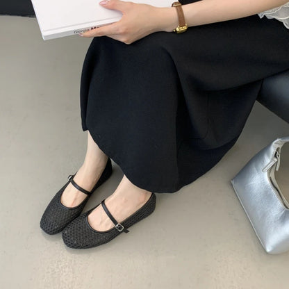 Schwarze Ballerinas für Damen – Stilvolle, atmungsaktive Mesh-Ballerina-Pumps
