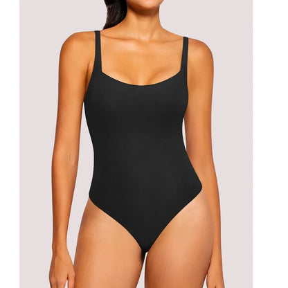 Schwarzer Shapewear-Body für Damen – Ärmelloses Tanktop mit eckigem Ausschnitt und figurformender Wirkung