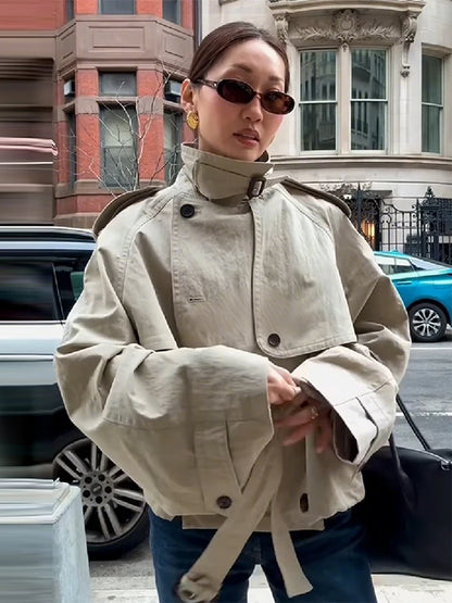 Vintage Oversized Trenchcoat für Damen – Schicker Mantel mit langen Ärmeln