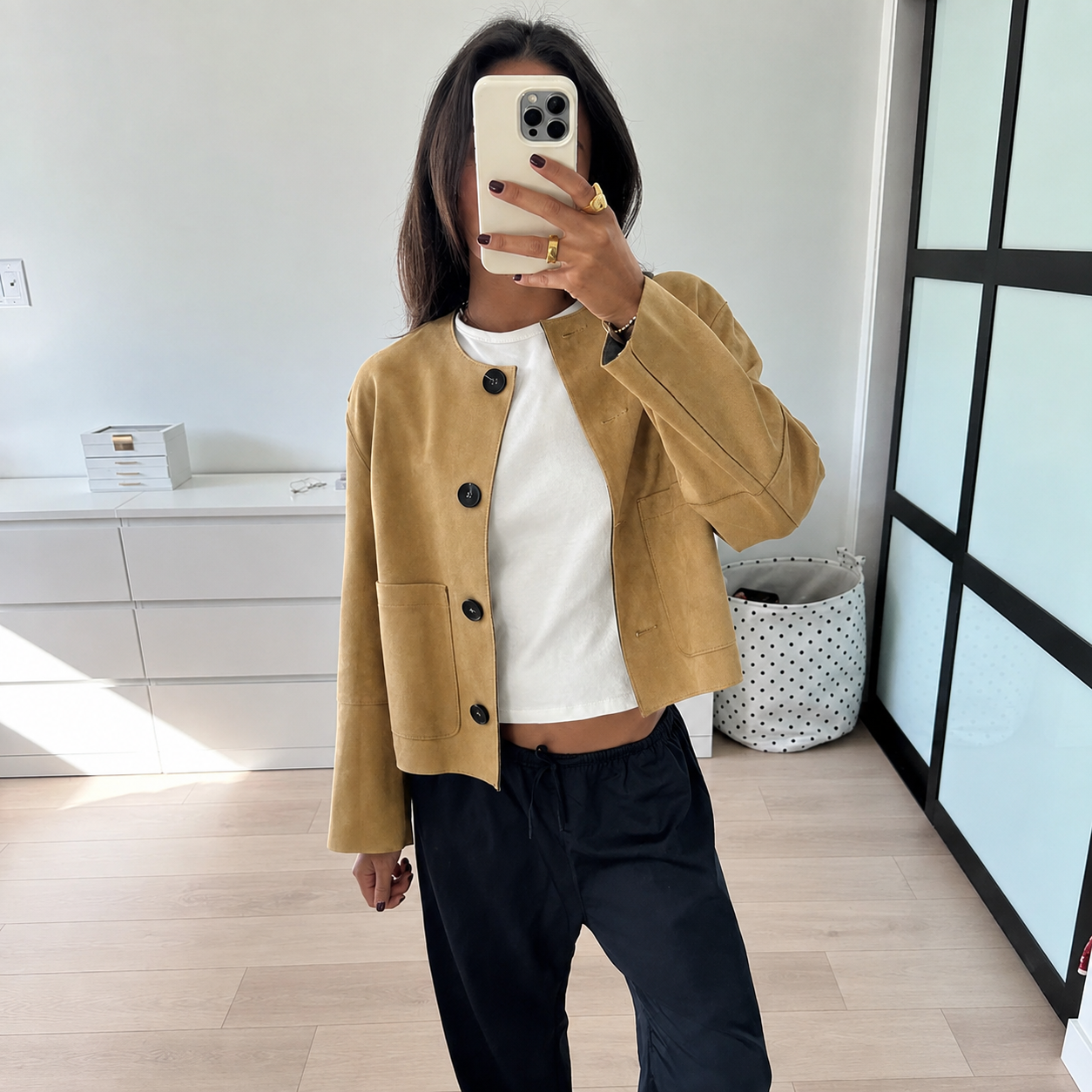 Ruffa Jacke in Wildlederoptik