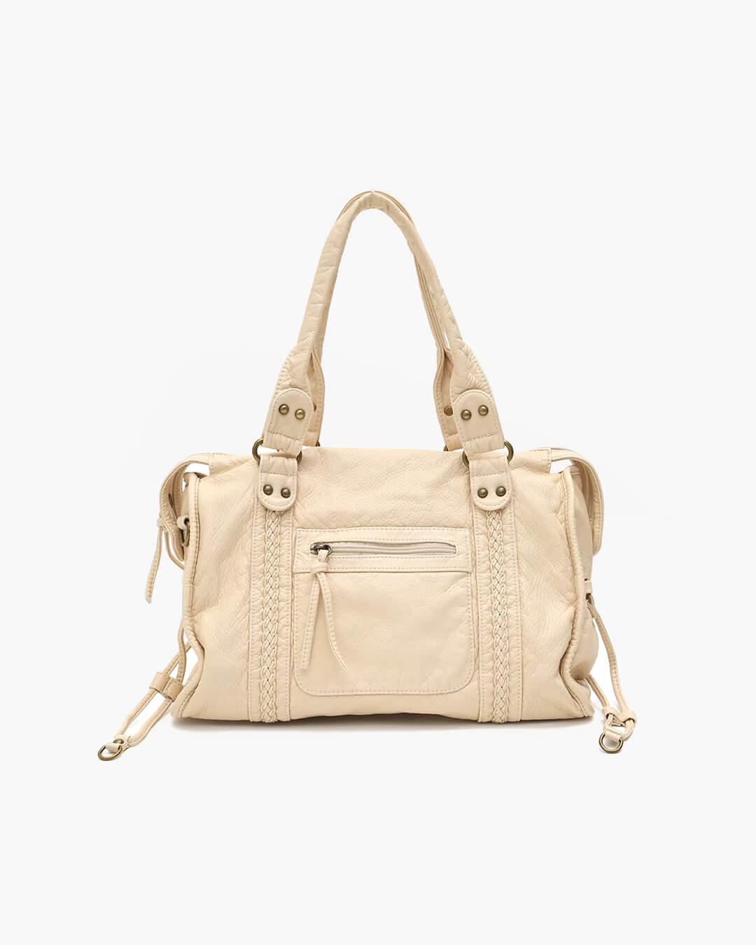 SEAME - Arabell Black Shoulder Bag for Women in High - Quality Vegan Leather, Stylish & Versatile Creme