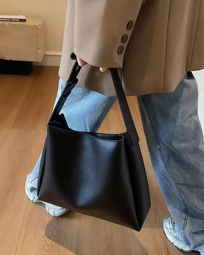 SEAME - Cynthia Vegan Leather Shopper Bag Black Regular