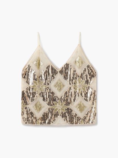 Seame - Diane Embellished Top Gold S