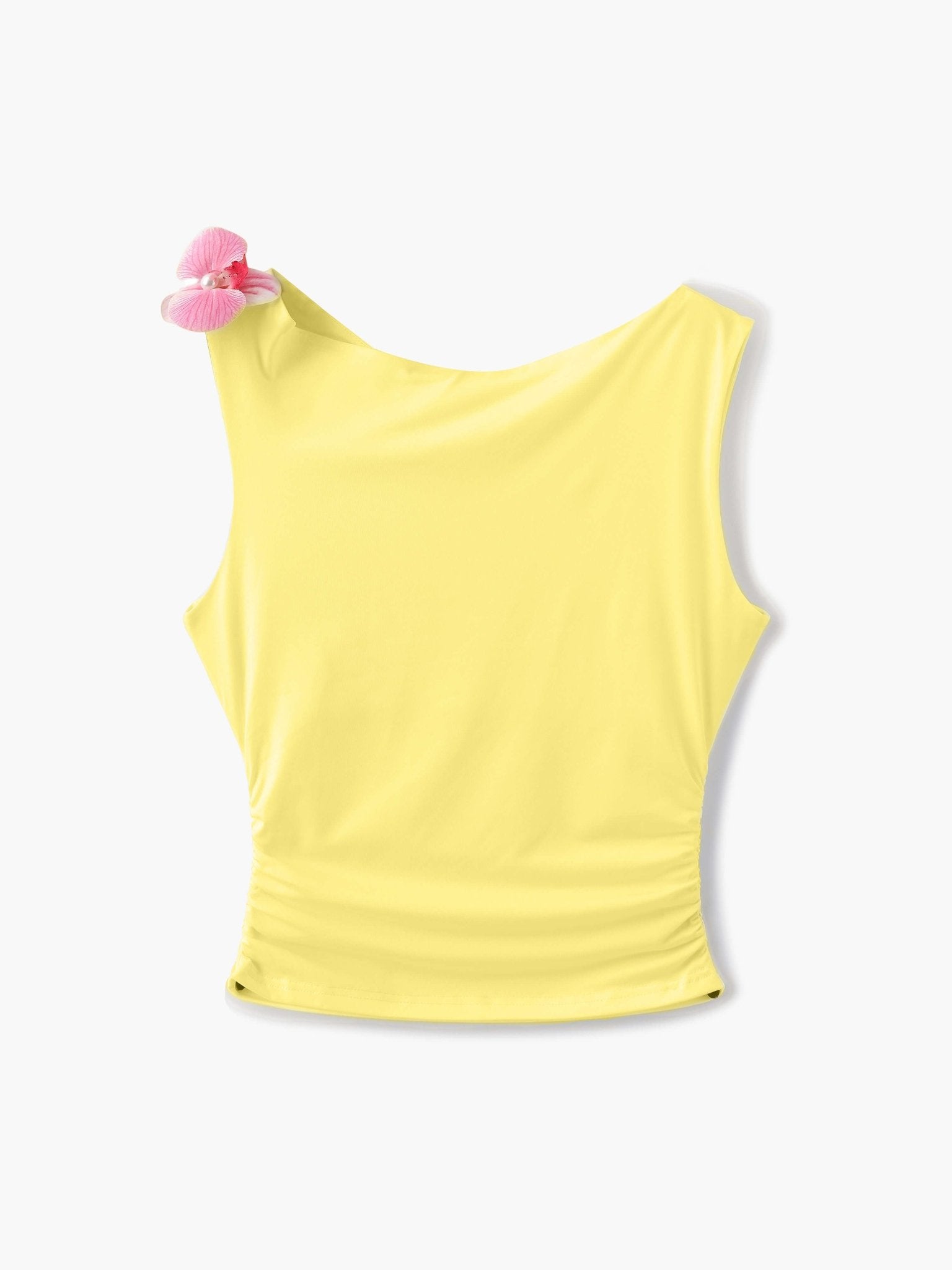 SEAME - Georgia Top with flower detail Yellow S
