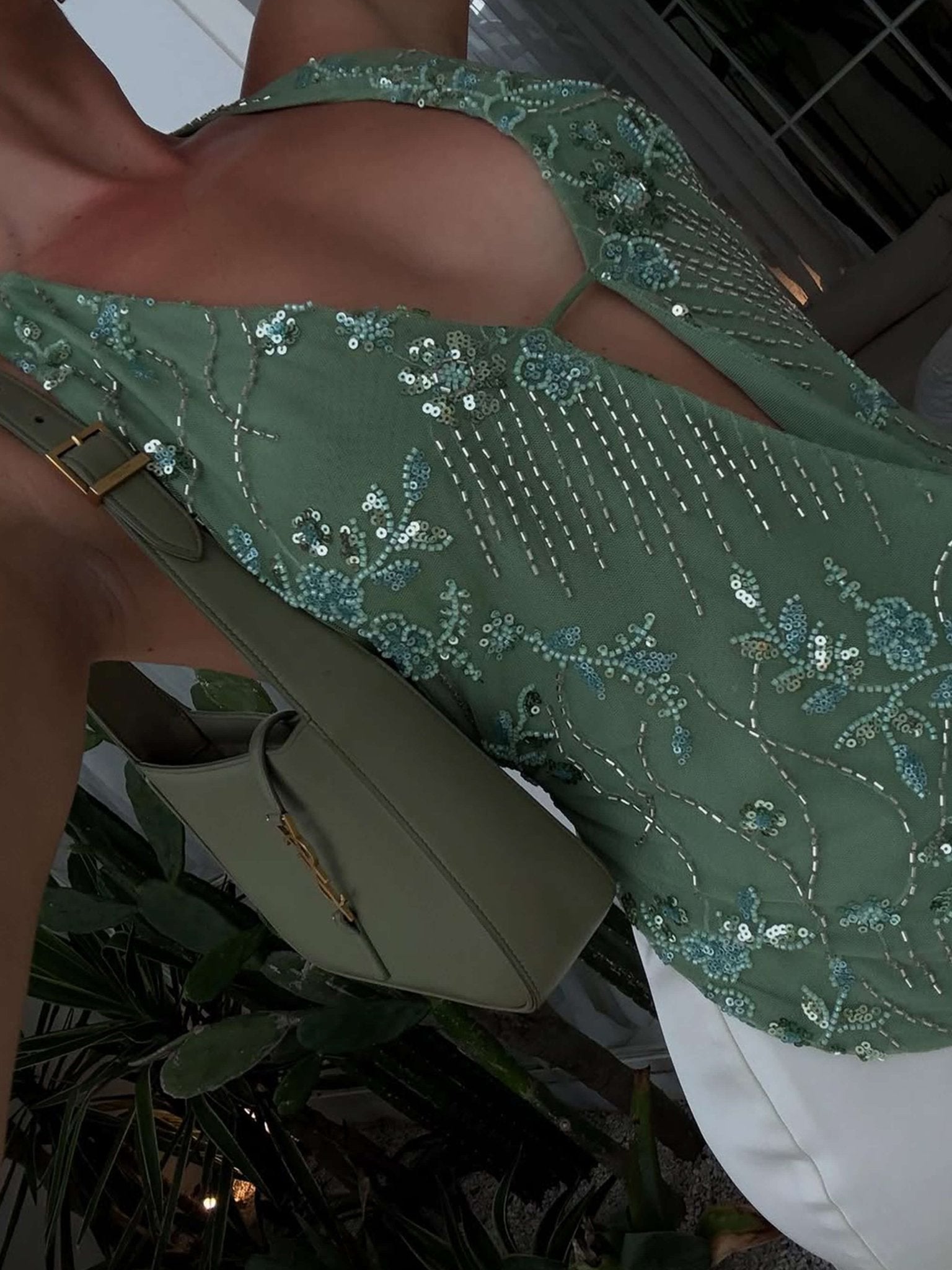 Seame - Marissa Sequin Top White S