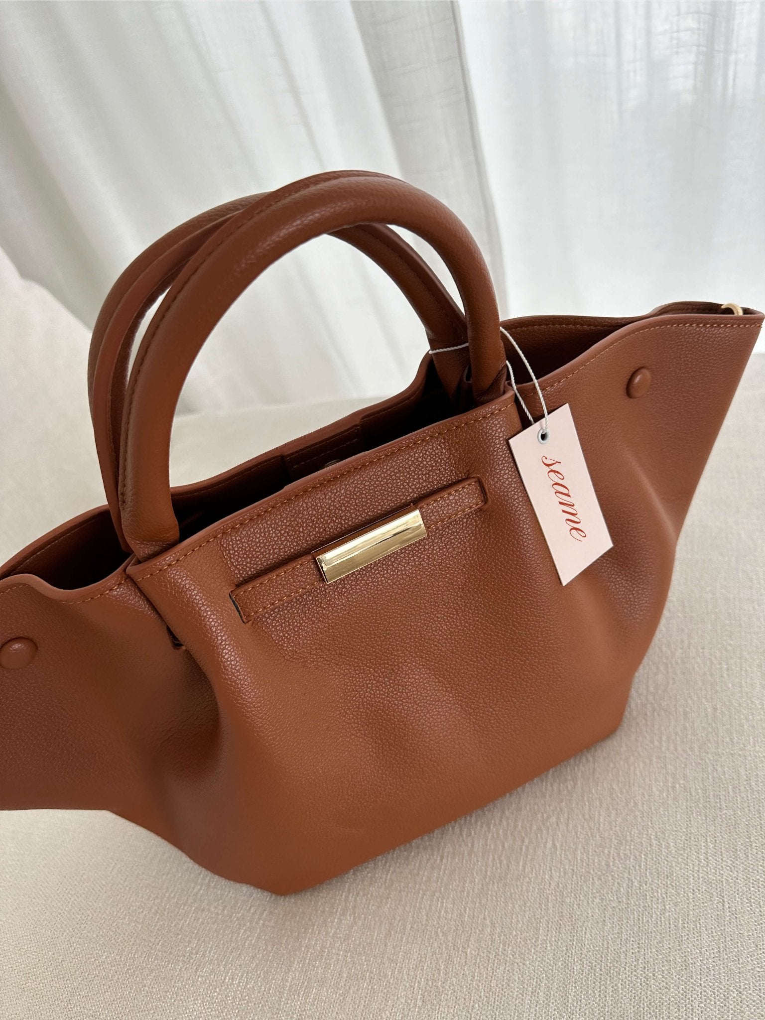 Seame - Melanie Faux Leather Bag Black
