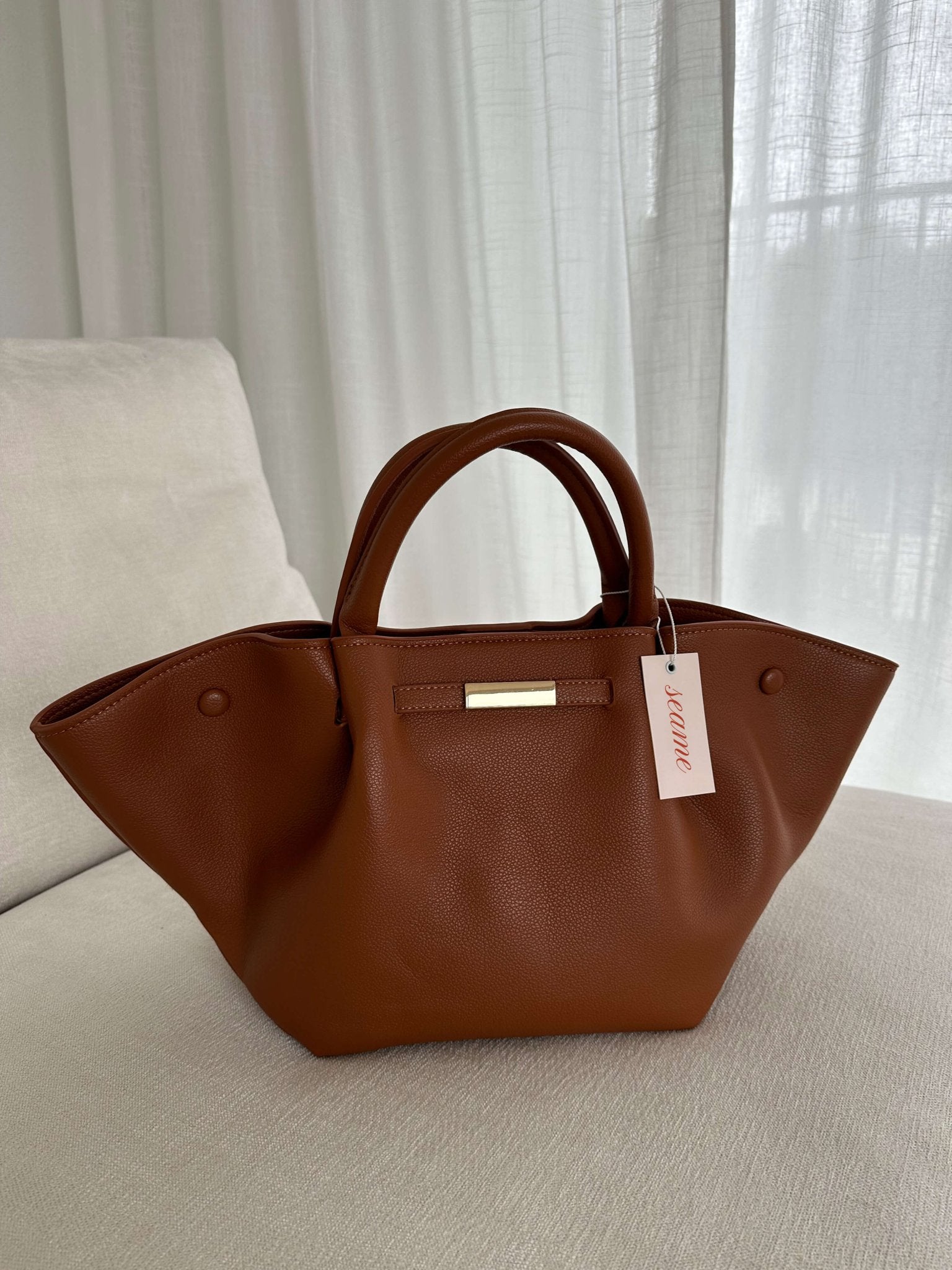 Seame - Melanie Faux Leather Bag Black