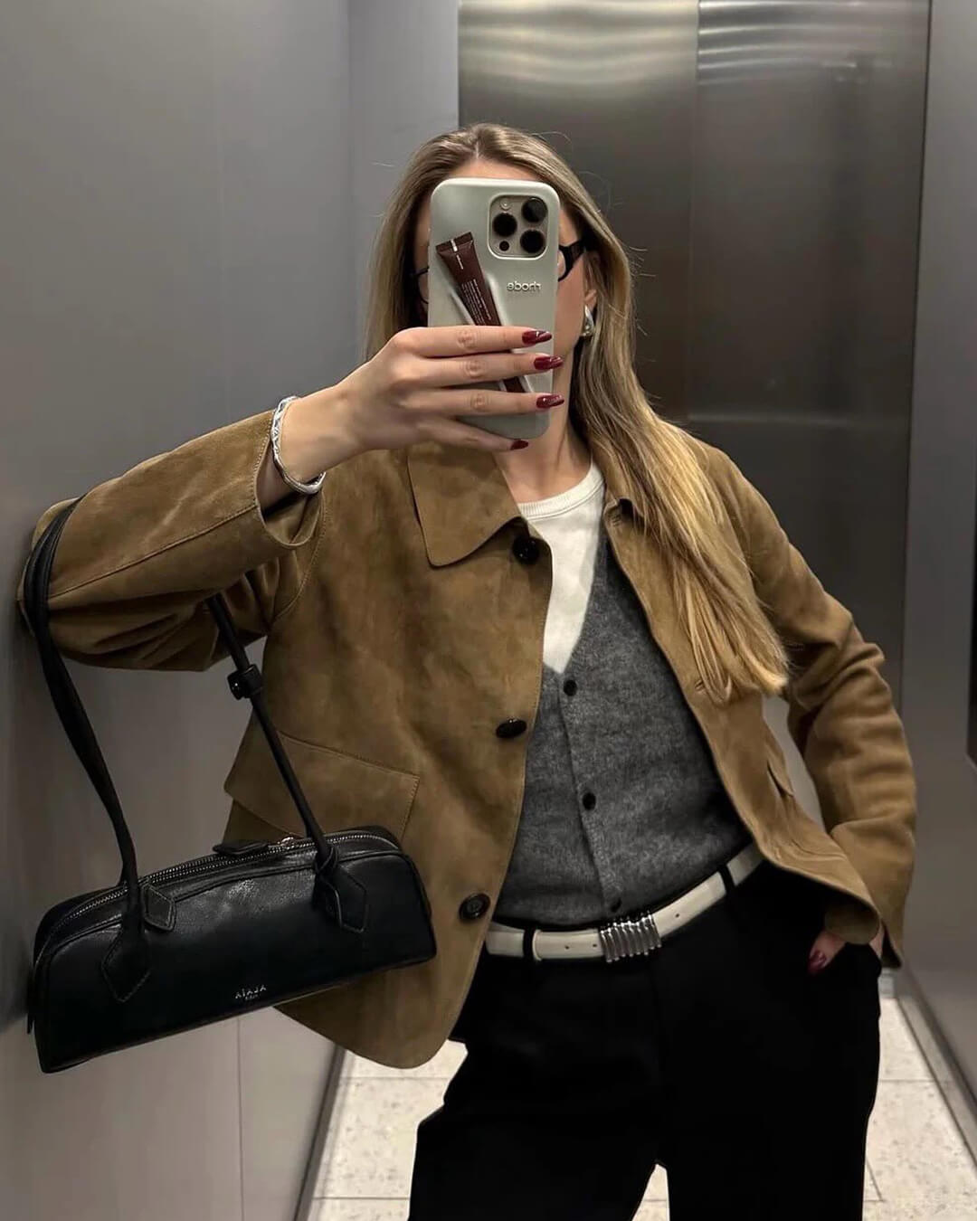 SEAME - Mirlinda Suede Blazer Jacket Light Brown XS