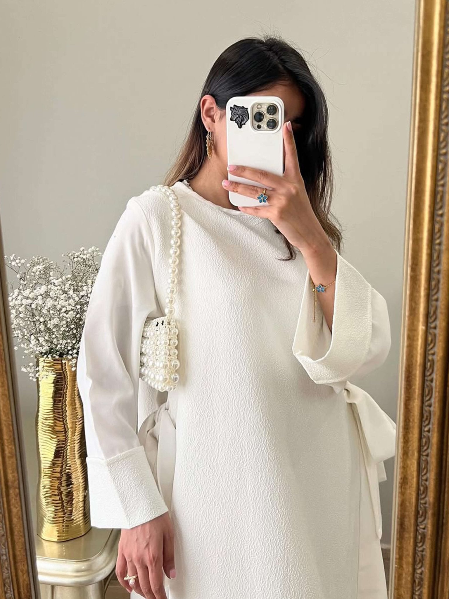 Seame - Roxanne Pearl Bag White Regular