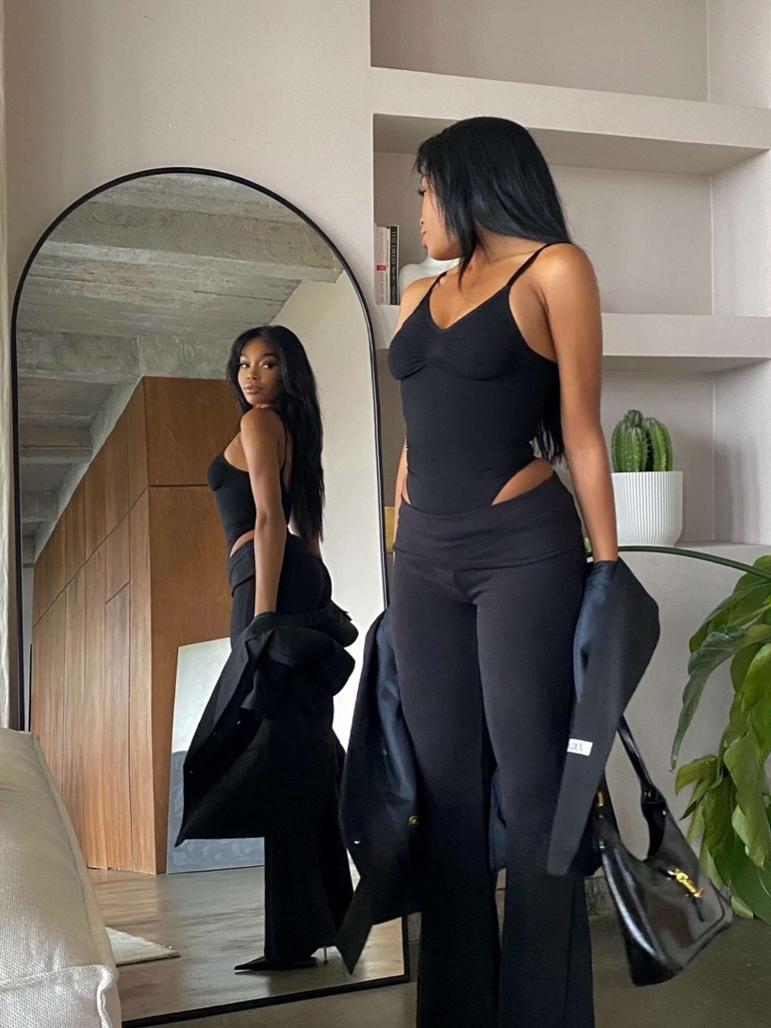Seame - SEAME Shapewear Thong Bodysuit Black S