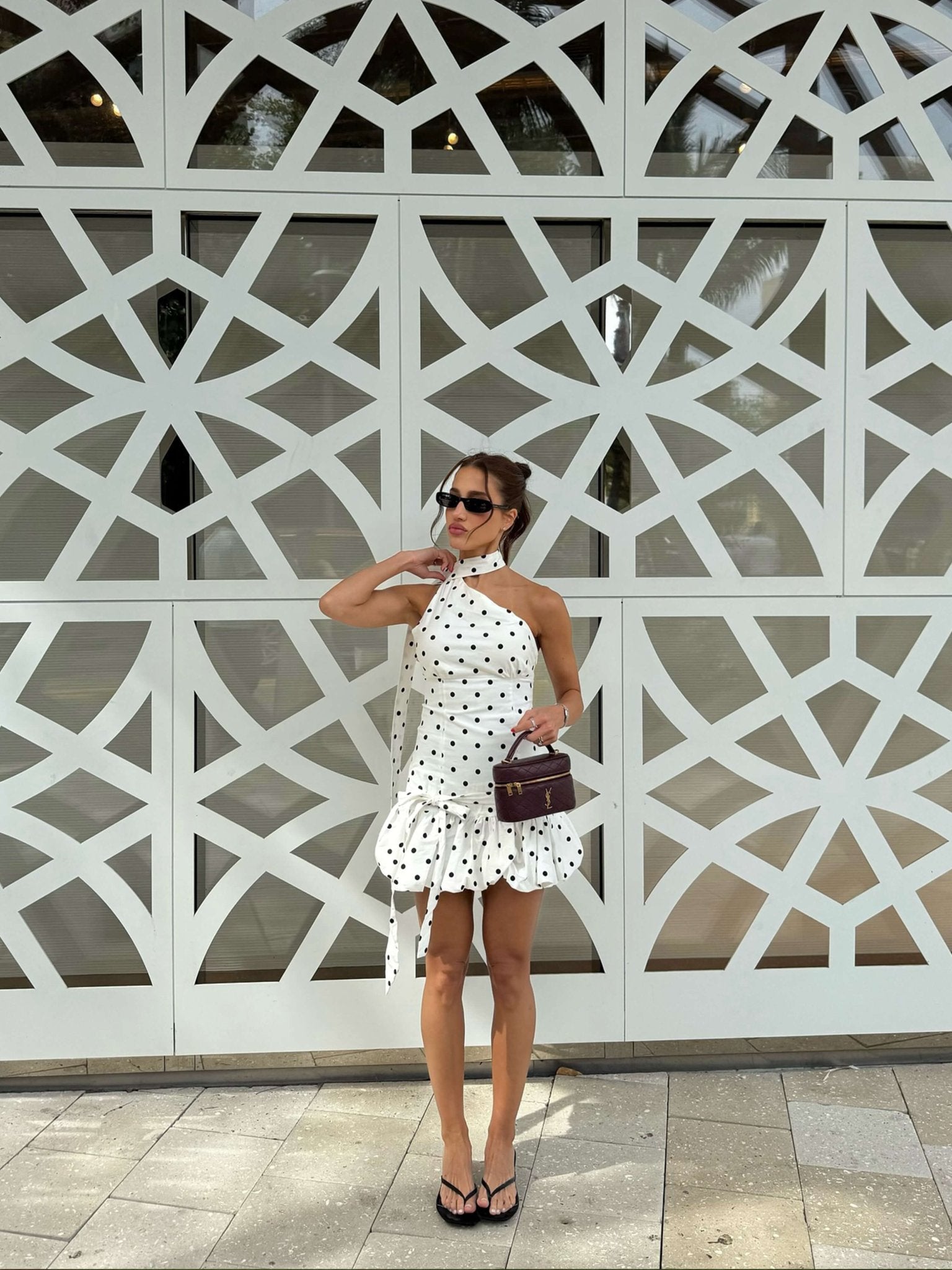 Seame - Tyra Polkadot Mini Dress White S